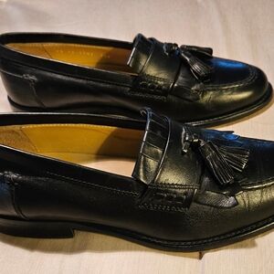 Johnston & Murphy Black Leather Tassel Loafers
